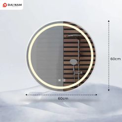 Gương LED sấy tròn có khung viền 60cm SJ-M60LS