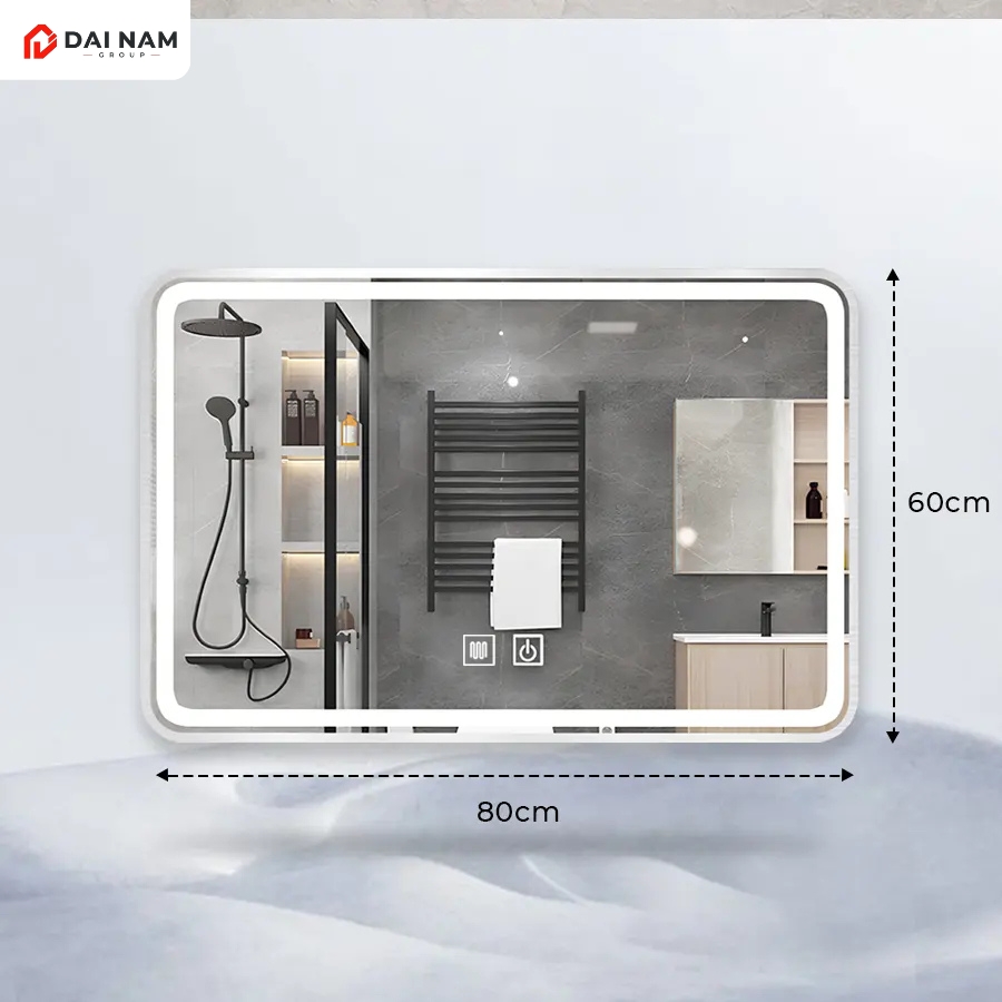 Gương LED sấy có khung viền 60×80 SJ-6080BS (3)